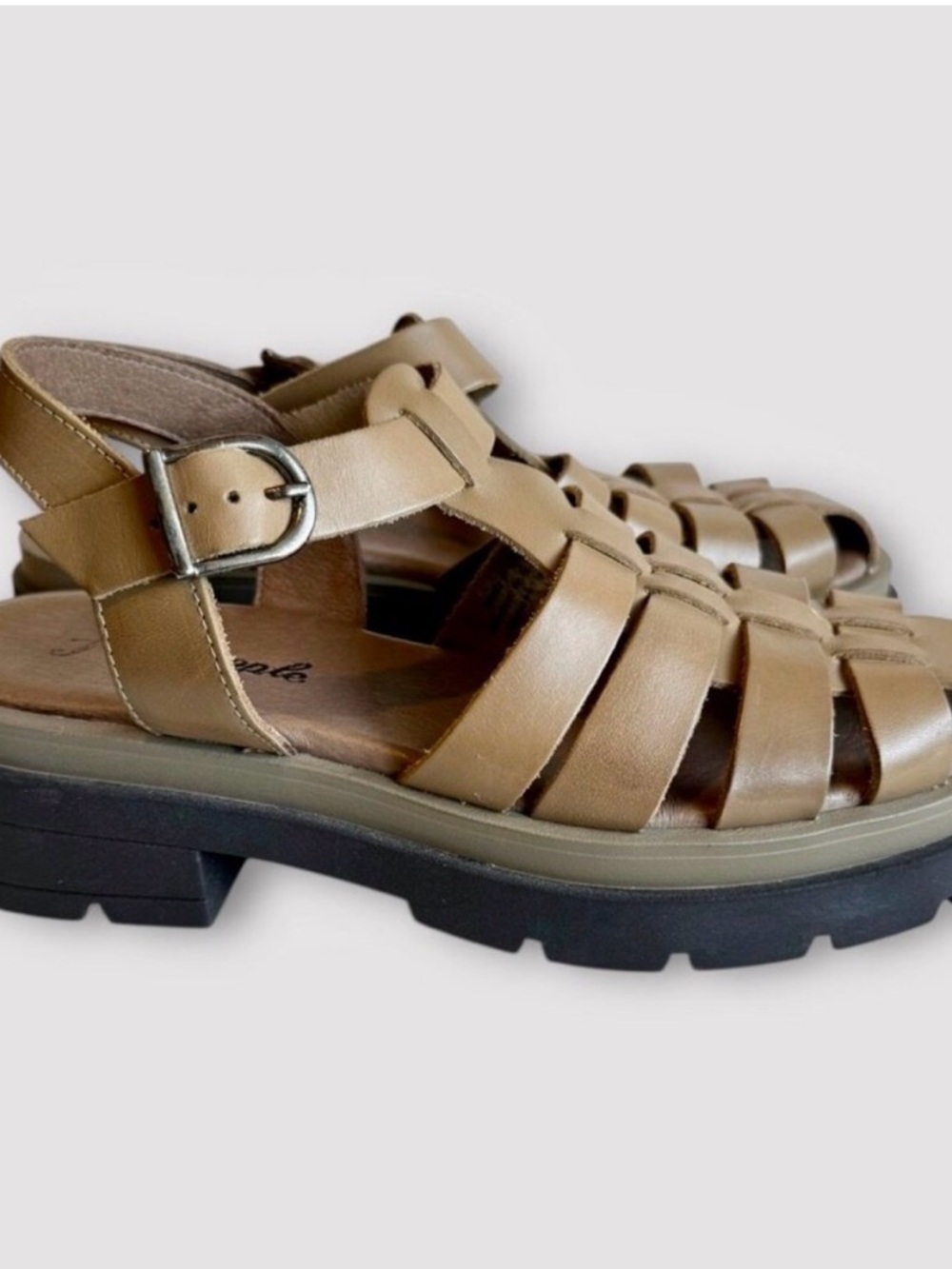 New! Free People Delaney Fisherman Platforms in Dark Sand in Sz 38 / US7.5 - Picture 4 of 9